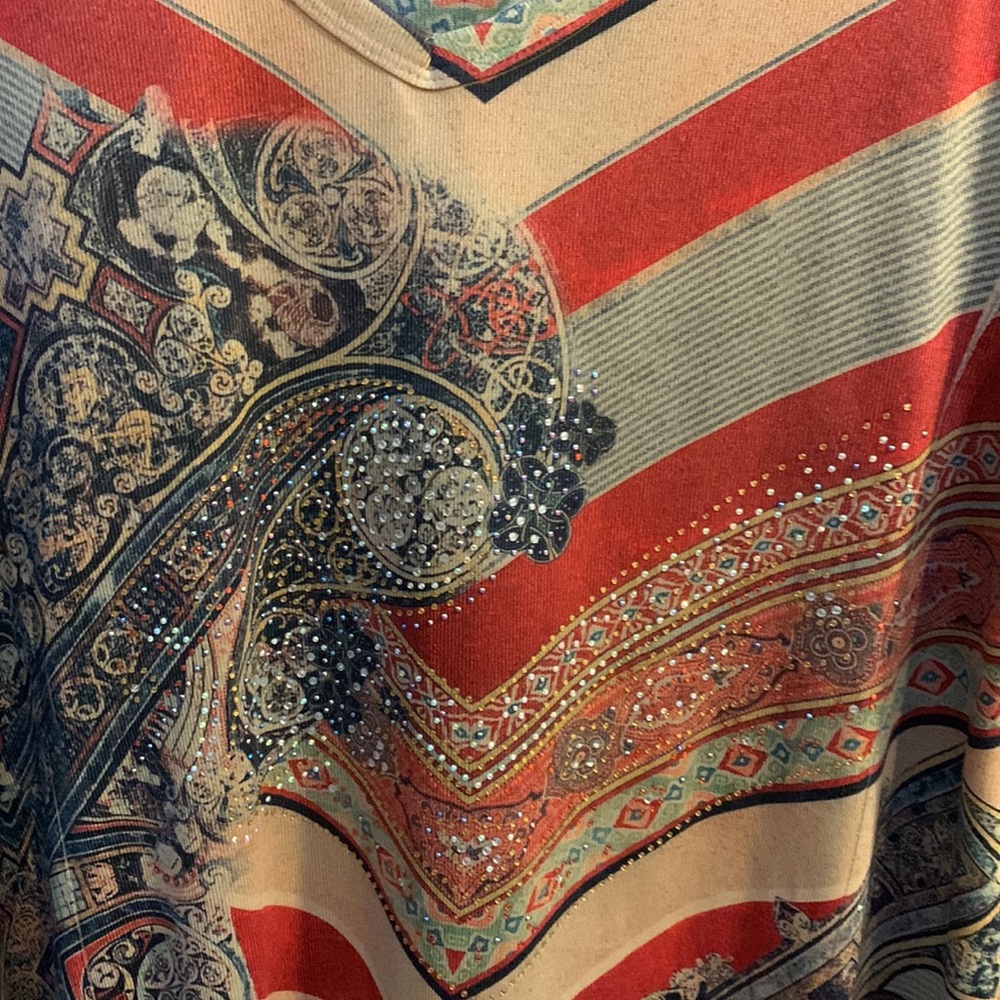 Stunning studded printed tunic XL - Picture 2 of 6